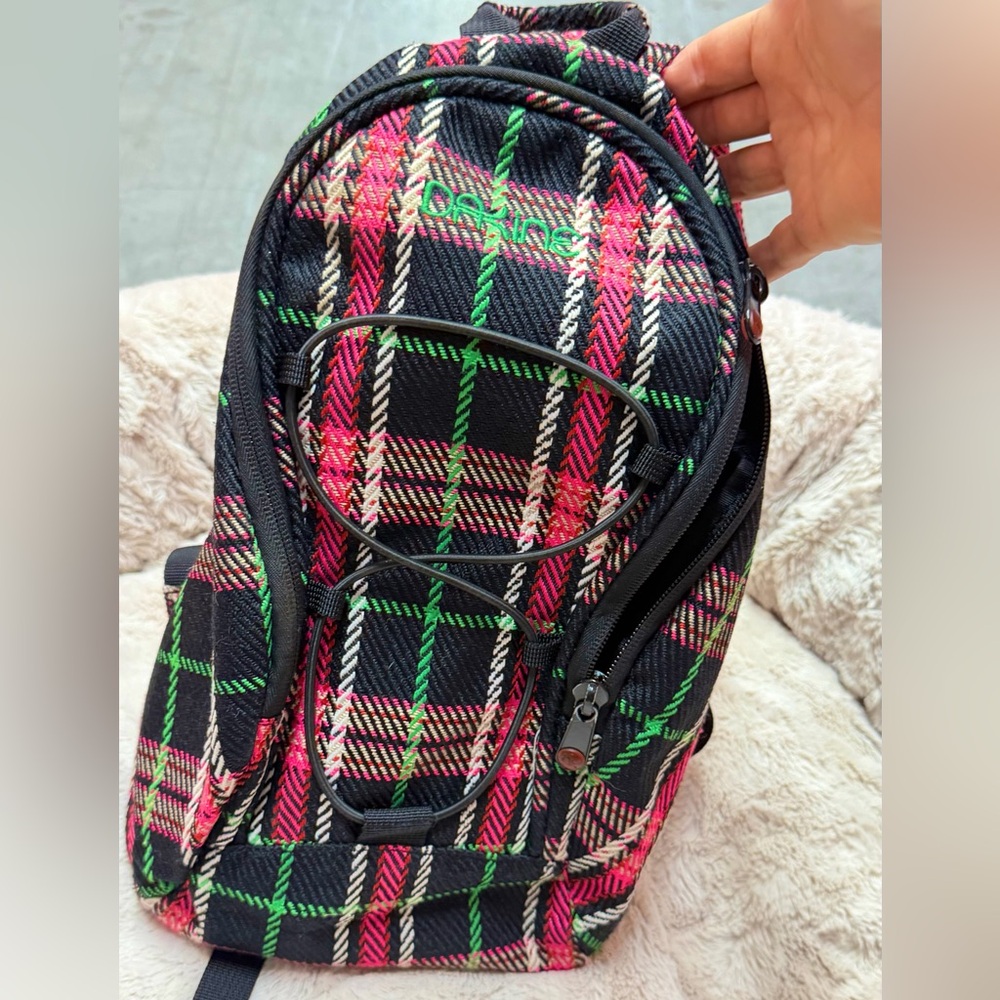 Dakine Plaid Backpack - Black, Pink, Green